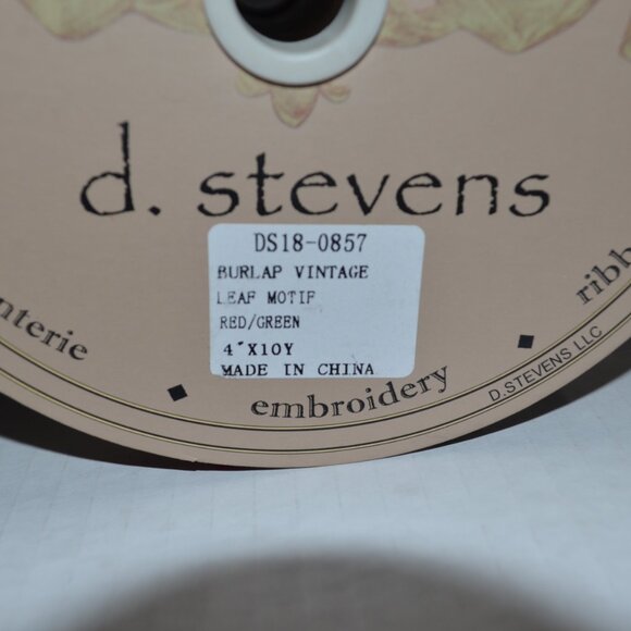 D. Stevens Vintage Ribbon, 4 Inch Embroidered Burlap, 10 Yards – New - Picture 3 of 4